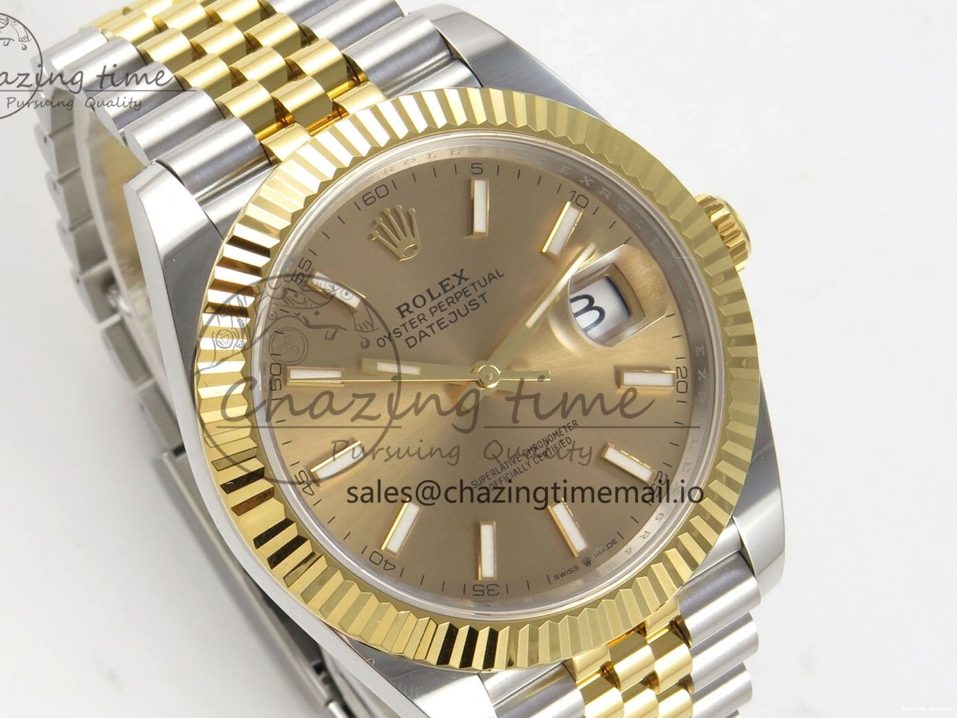 1227 DateJust 41 126333 SS YG ARF 1:1 Best Edition YG Stick Dial on Jubilee Bracelet SH3235 (Weighted) Effortless 216